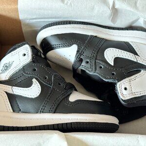 Air Jordan 1 Retro High OG TD Black White Panda Kids Sneakers Size 3C Toddler